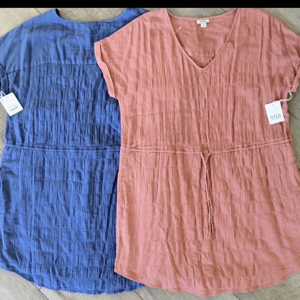 Plus Size Cotton Muslin V Neck Lined Short Sleeve Dress XXL‎ Beachy Resort Boho
